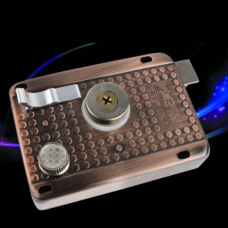 门锁老式防盗防盗门通用三保保险铁门木门车库机械门锁