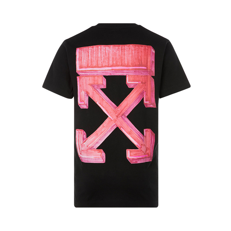 offwhite多色棉质经典logo箭头装饰男士休闲半袖t恤