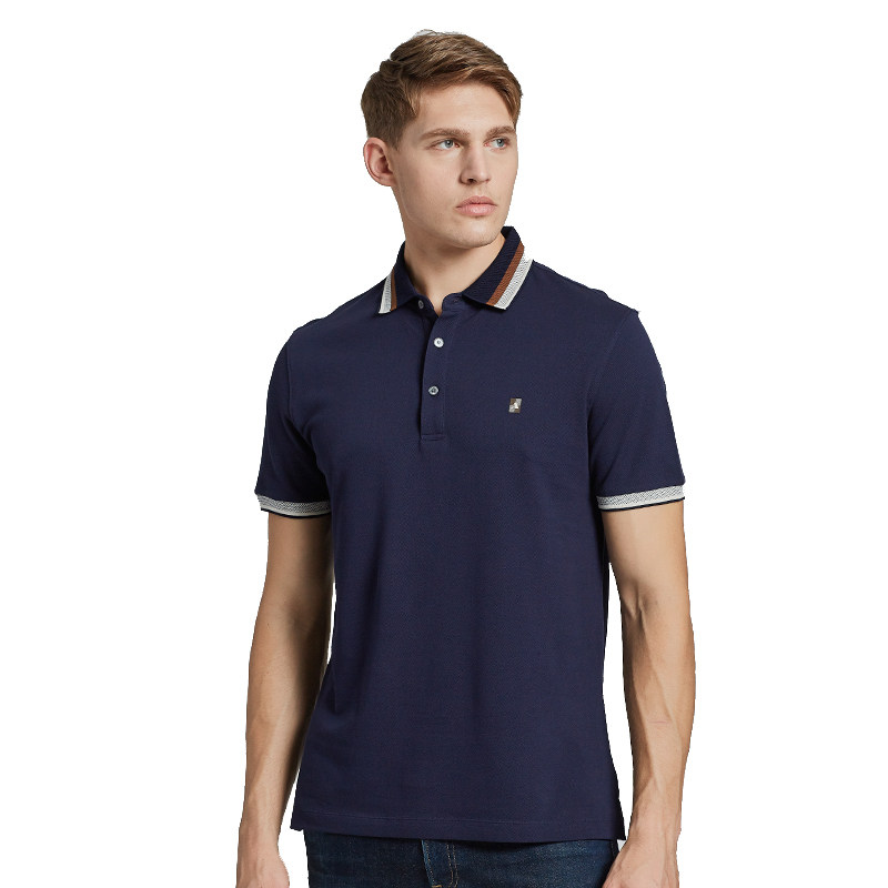 aquascutum雅格狮丹商务纯色三色扁机装饰男士polo300245t恤