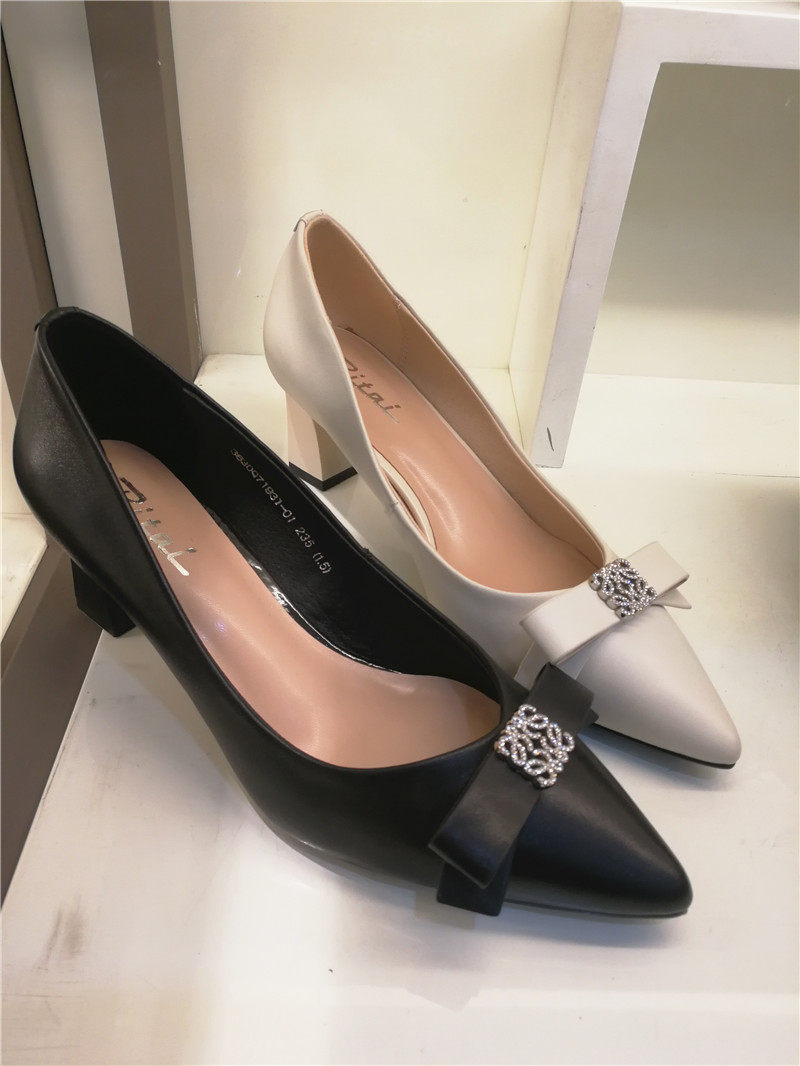 日泰女鞋专柜正品2020新款网红仙女高跟真皮单鞋