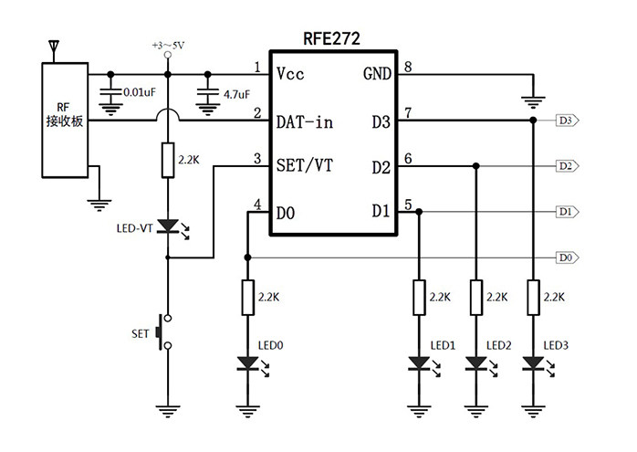 解码芯片遥控开关学习型ev1527rfe272替代pt2272集成电路ic