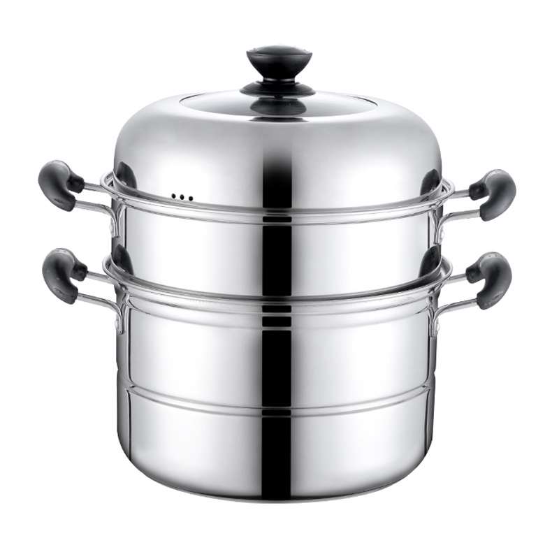 蒸锅家用不锈钢大容量34cm双层2层蒸煮包子馒头蒸锅