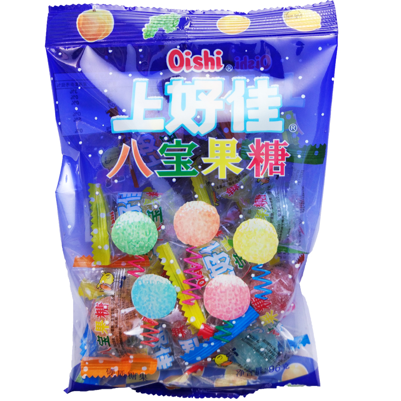 上好佳八宝果糖96g3袋等儿童什锦水果糖混口味硬糖休闲零食小吃