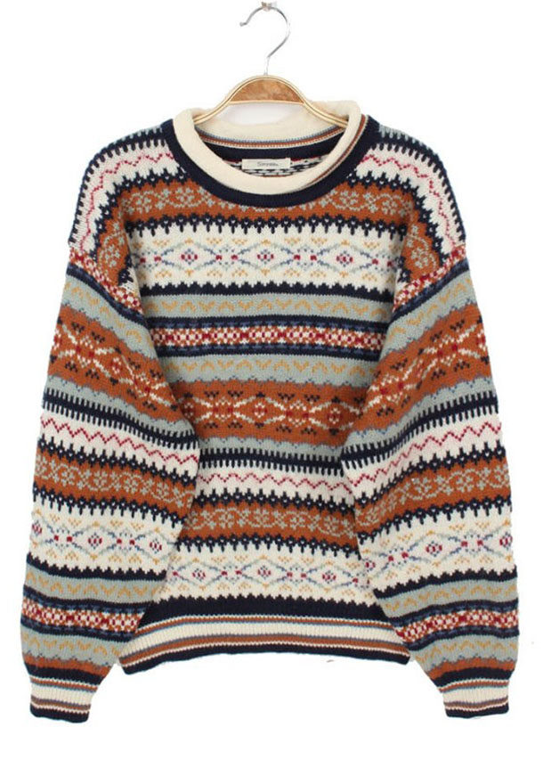 vintage古着日本孤品女士秋冬羊毛波普复古毛衣毛衣