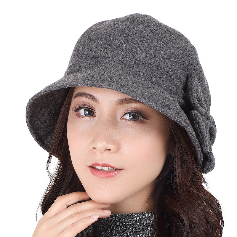 依鸽秋天天女瘦脸羊毛渔夫秋冬季女士修饰脸型帽子