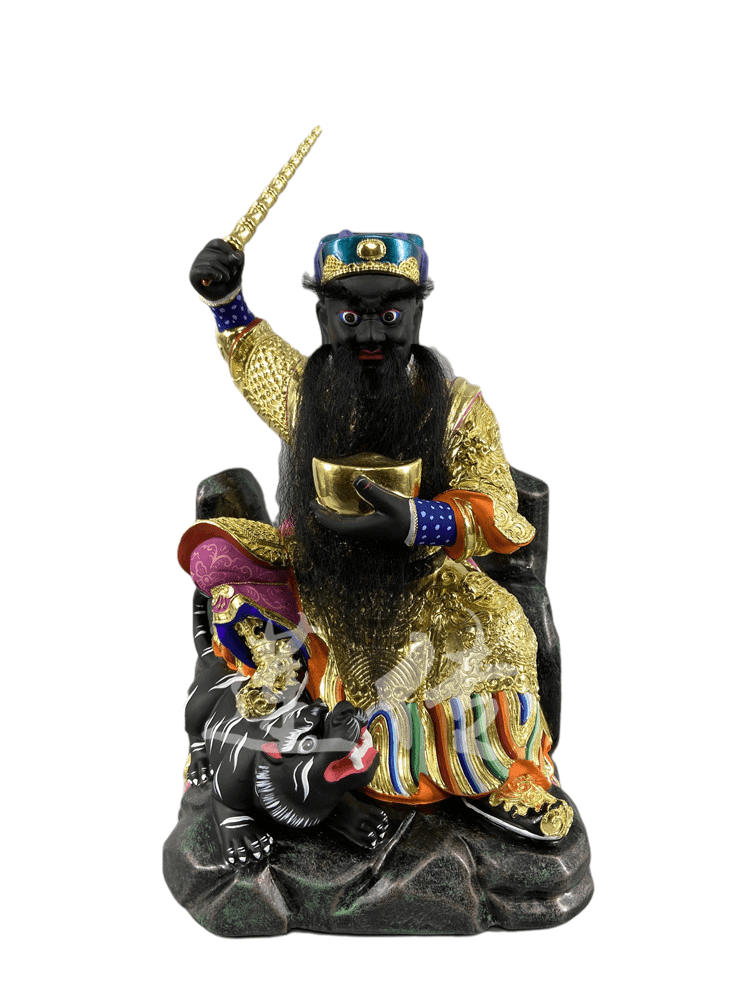 木雕赵玄坛漆线精雕手工樟木香樟元帅神像武财神木雕