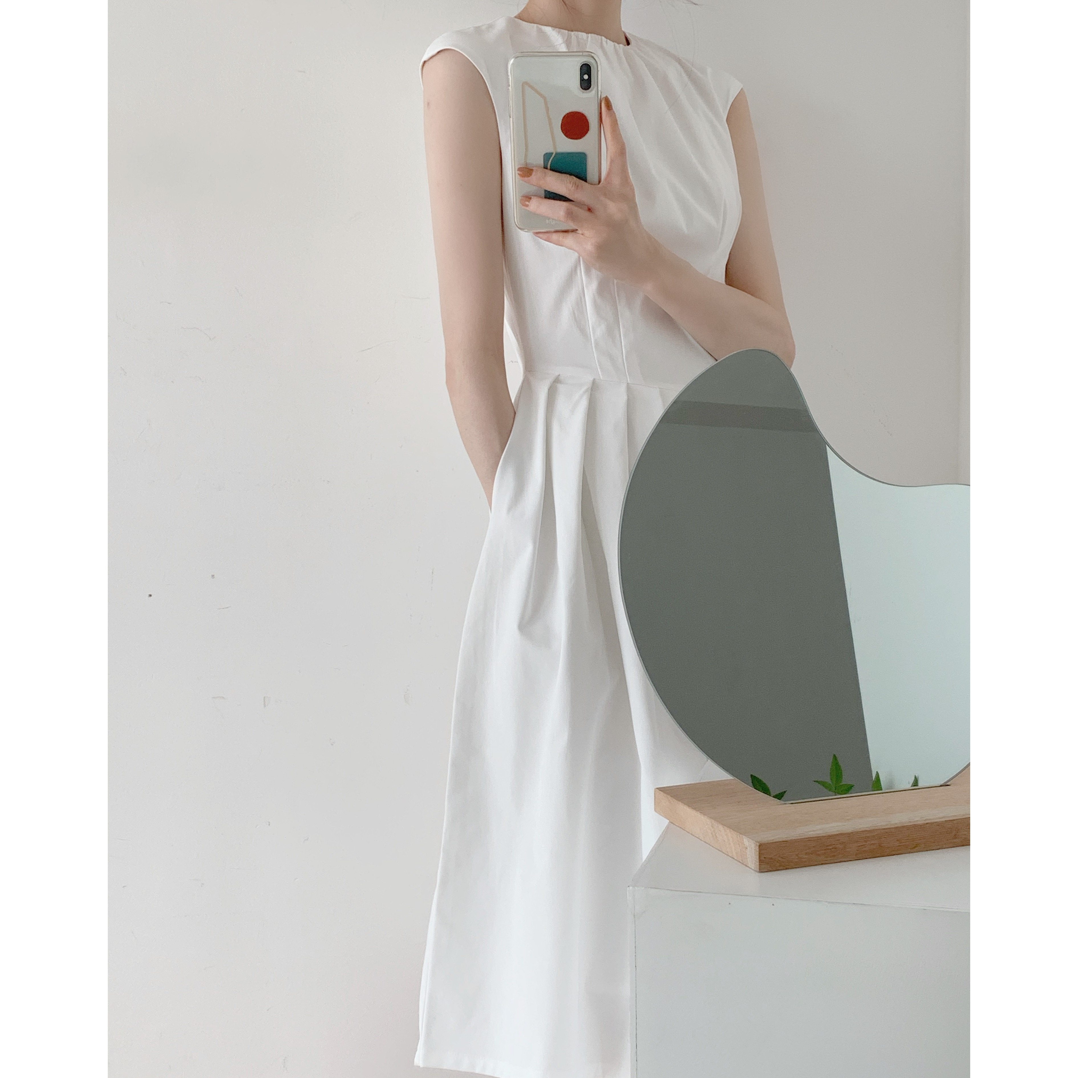 icts正如清水芙蓉纯白法式宽松裙子连衣裙