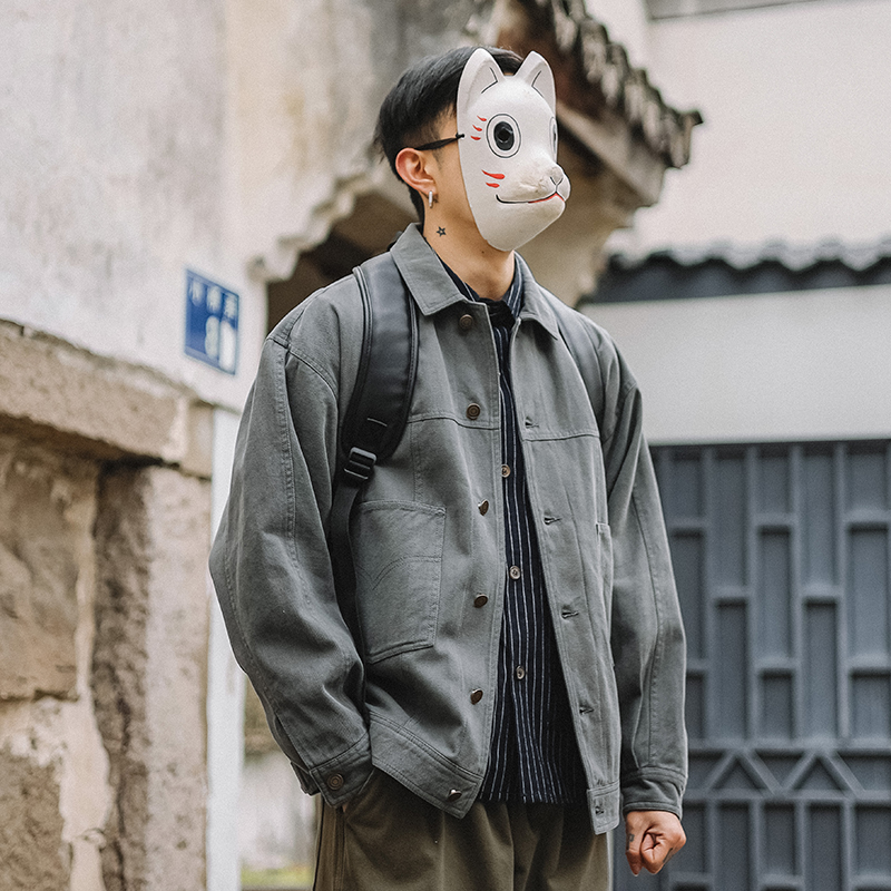 东京衣柜工装风春季外套男日系复古薄款潮牌街头宽松休闲教练夹克