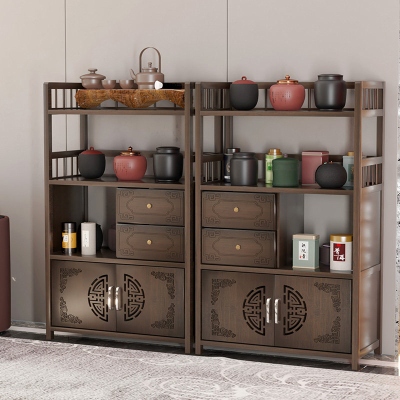 新中式沙发收纳茶叶茶室边柜边柜餐储物柜靠墙客厅餐边柜