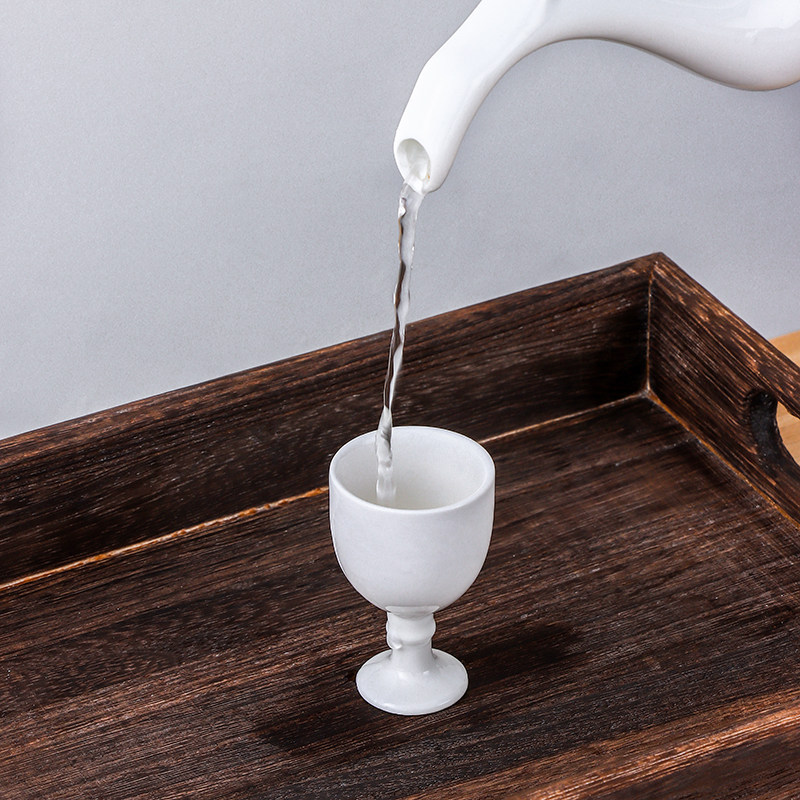 酒杯酒店餐具美质白瓷陶瓷圆形白酒杯小酒烈酒白酒杯