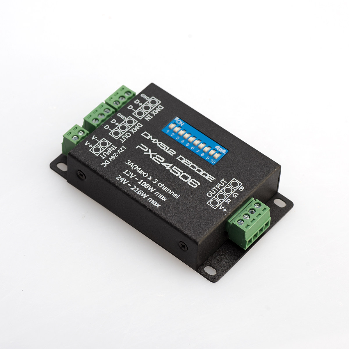 dmx512解码器rgb七彩灯控制器px24506led灯条模组解码led控制器