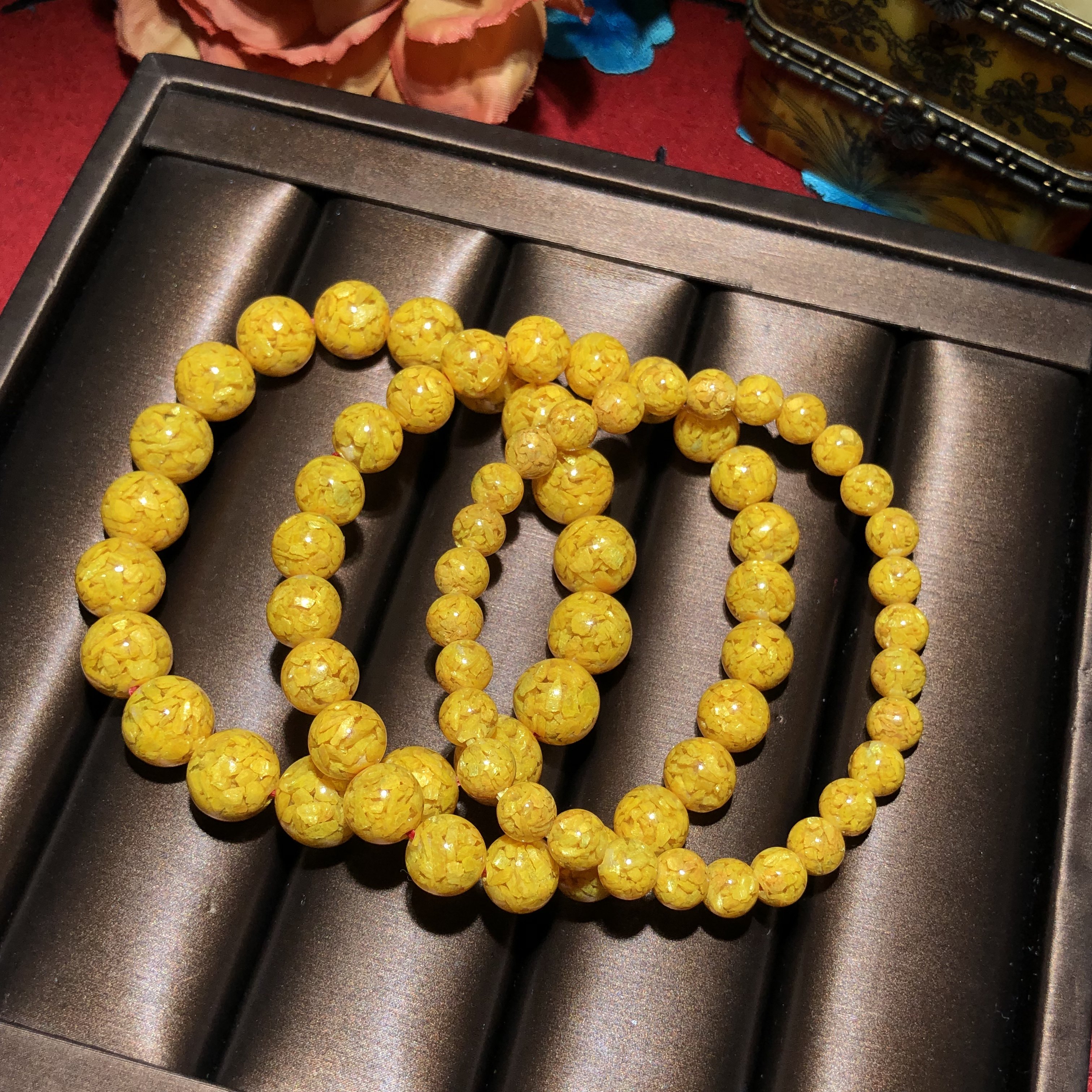 泓石天然原矿雄黄朱砂手链本命年护身晶体饰品手链