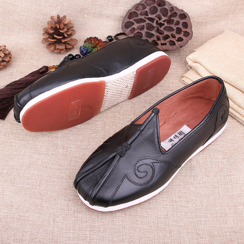 洒鞋手工千层老北京布鞋休闲皮鞋鹰嘴复古中国国风布鞋