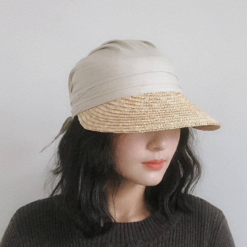 鸭舌帽棉布沙滩遮阳防晒帽子棒球帽棒球拼接女春帽子