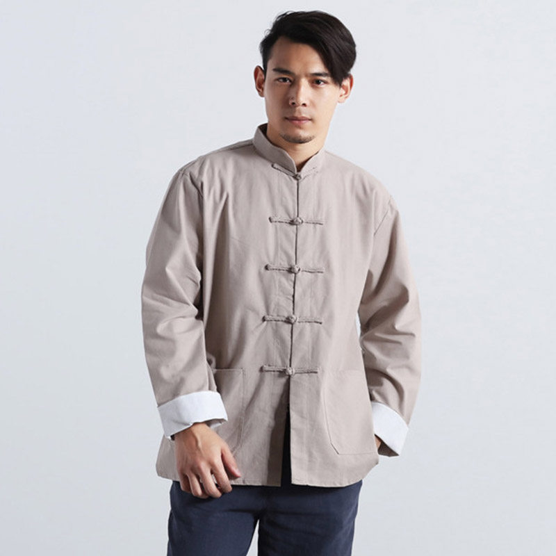 居士男士茶服棉麻禅意唐装男中国风中式复古唐装