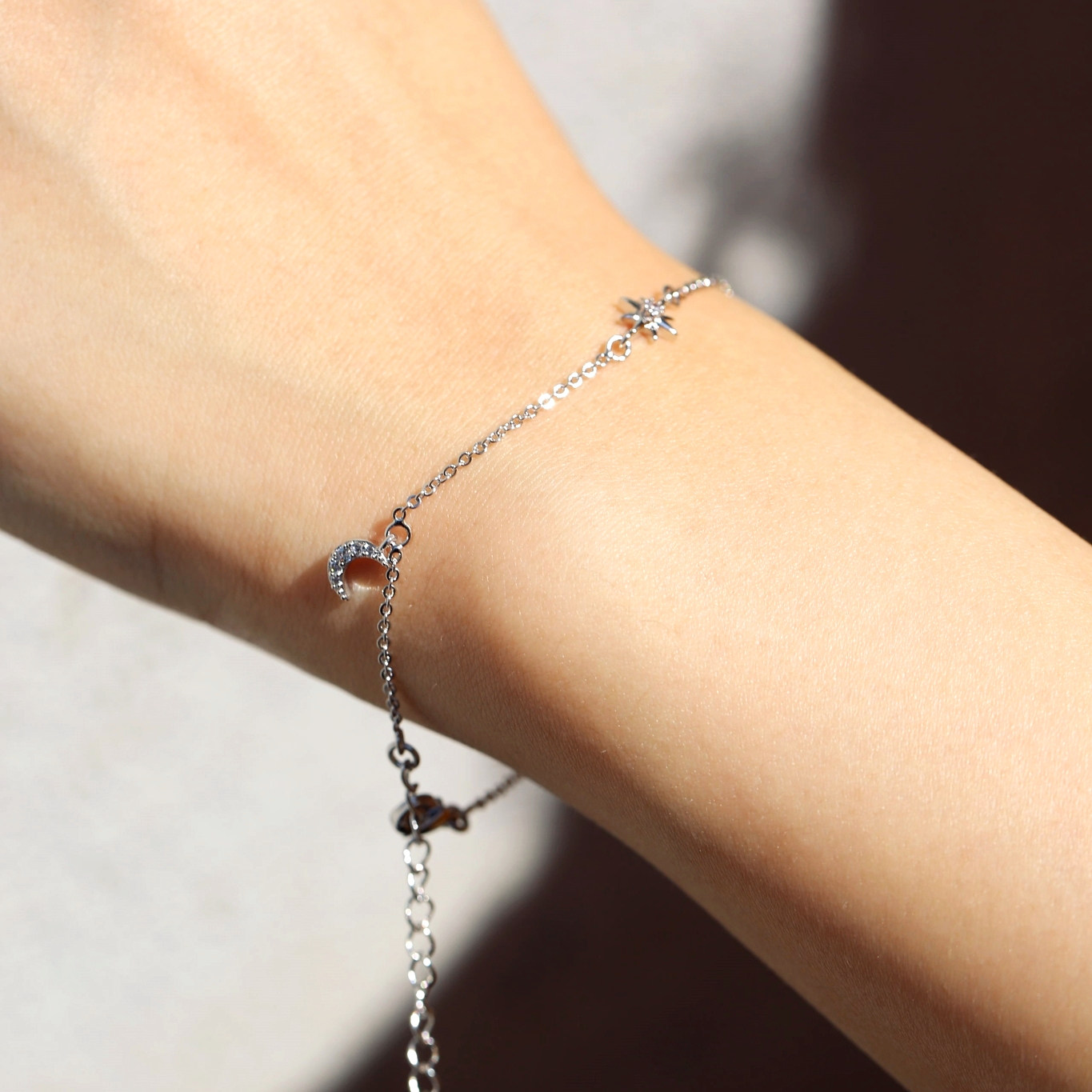 inchedition简约新月网红手饰小众设计宇宙宇宙星手链