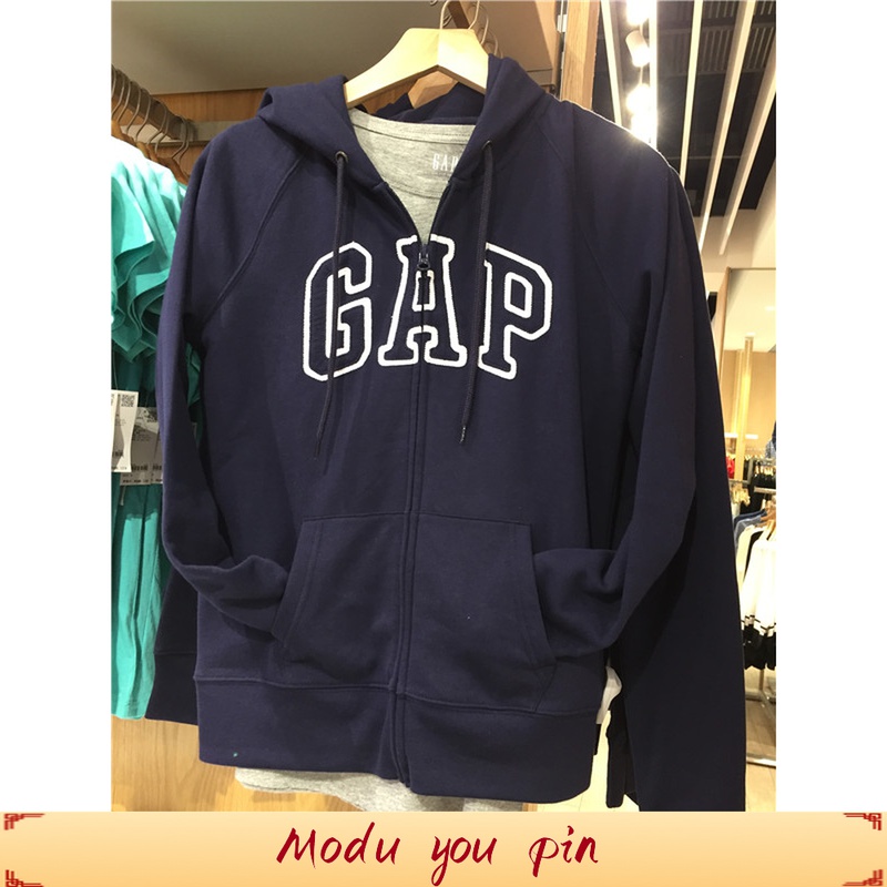 Gap女装 徽标拉链开衫连帽卫衣加绒624758 624762 451203  255045