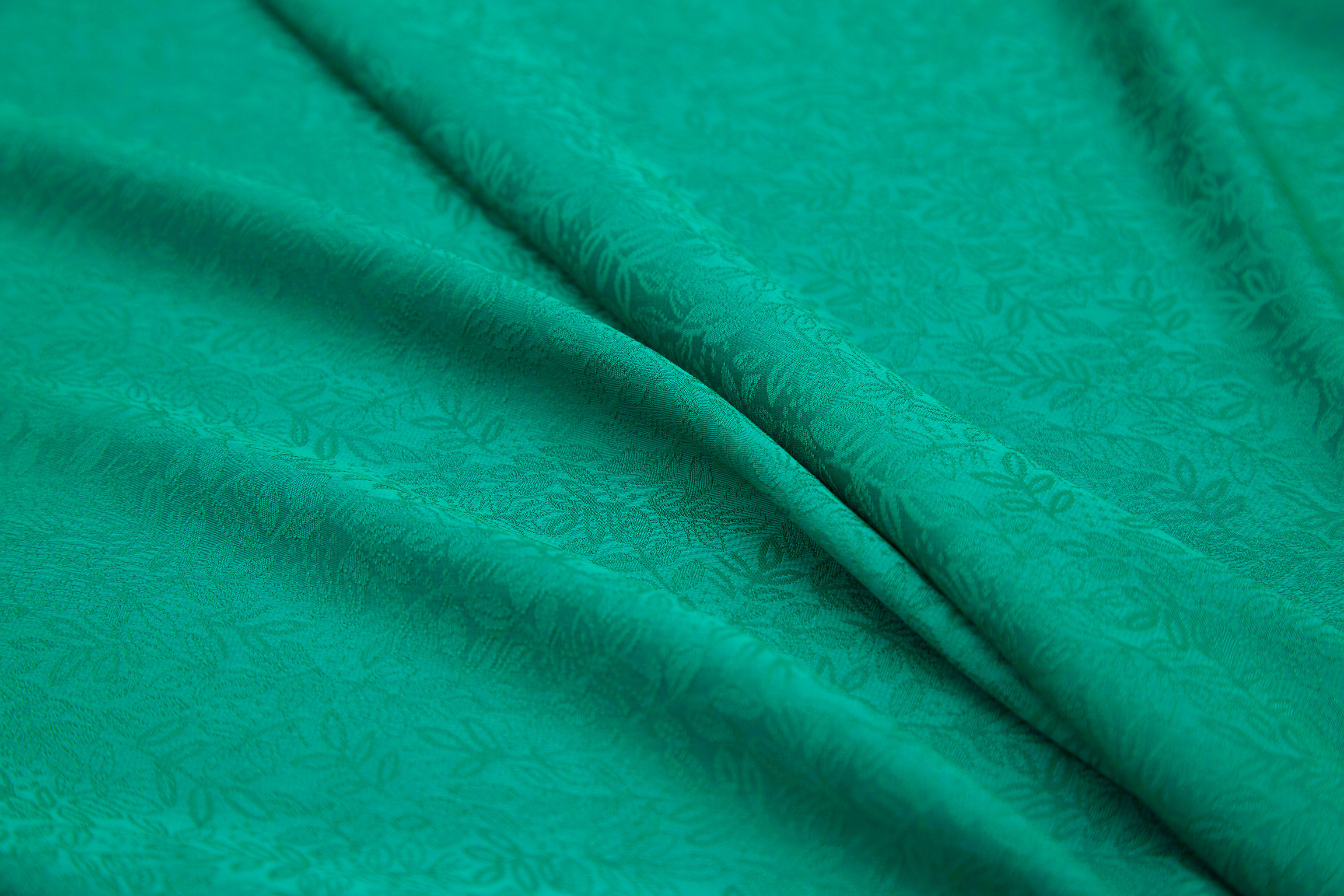 正绢南天蓝绿幅宽75cm汉服旗袍真丝提花面料丝绸布料