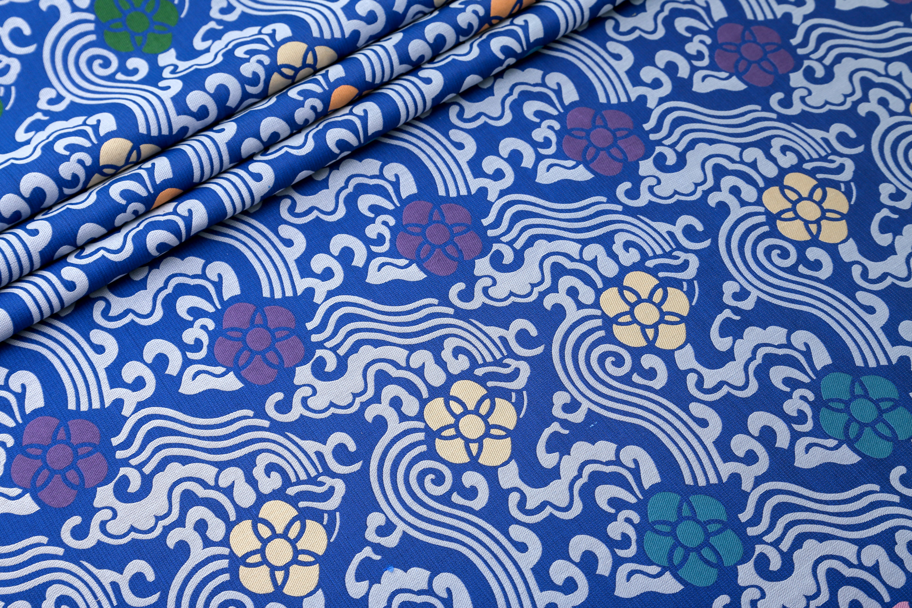 苏式锦宋锦落花流水水纹三大之一汉服旗袍中国丝绸布料