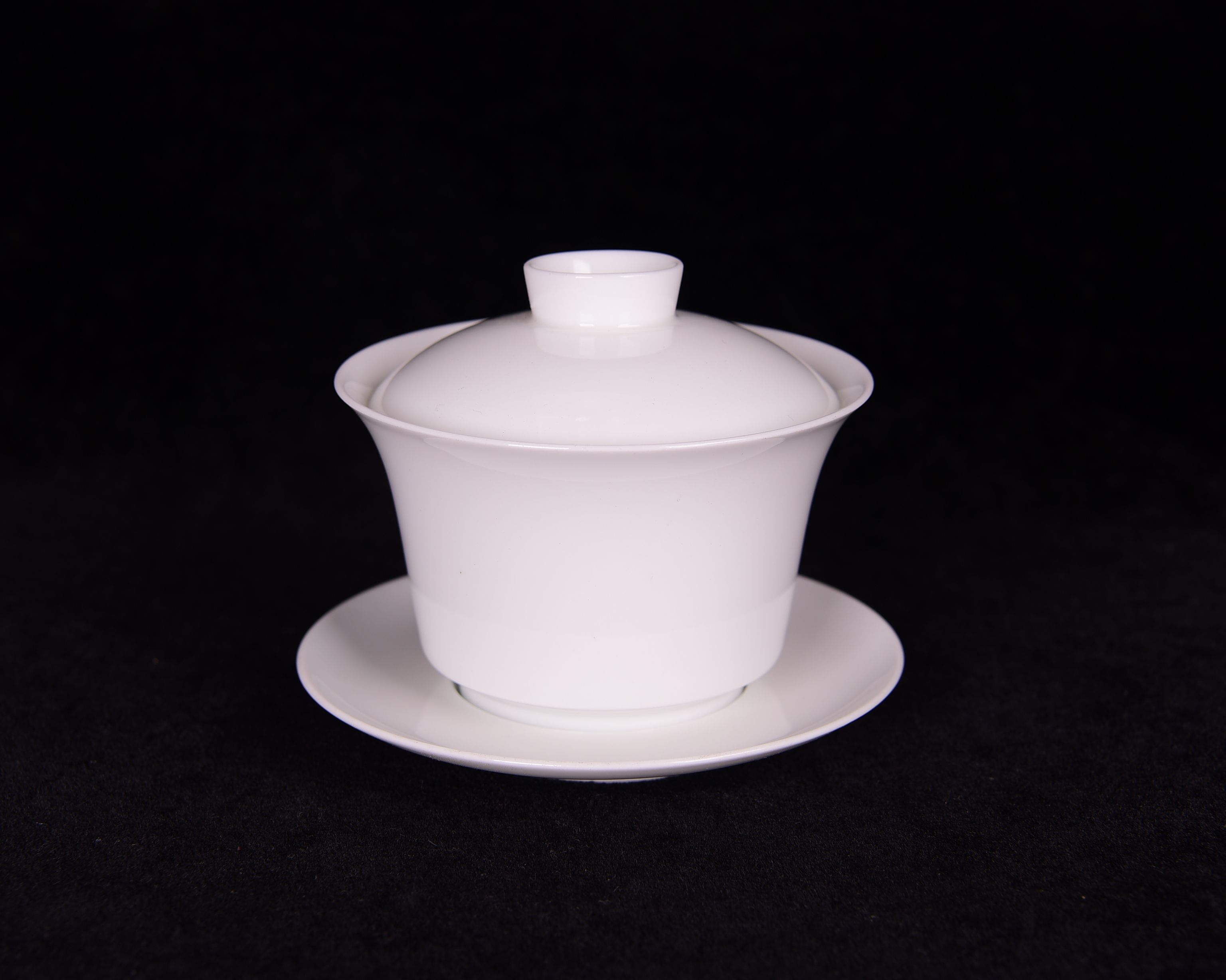 大清雍正白釉天地人清白人生平安无事三才盖碗茶茶杯盖碗