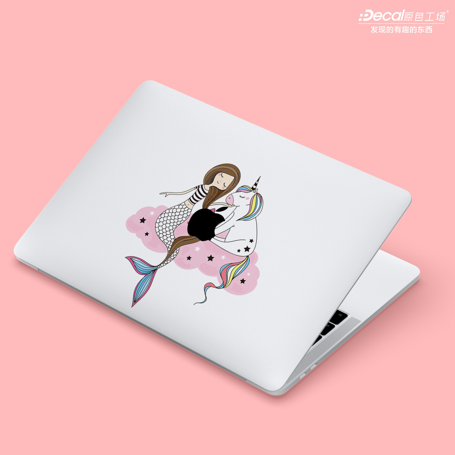 适用苹果笔记本贴纸macbookpro15air13寸创意贴女机身透明膜原创