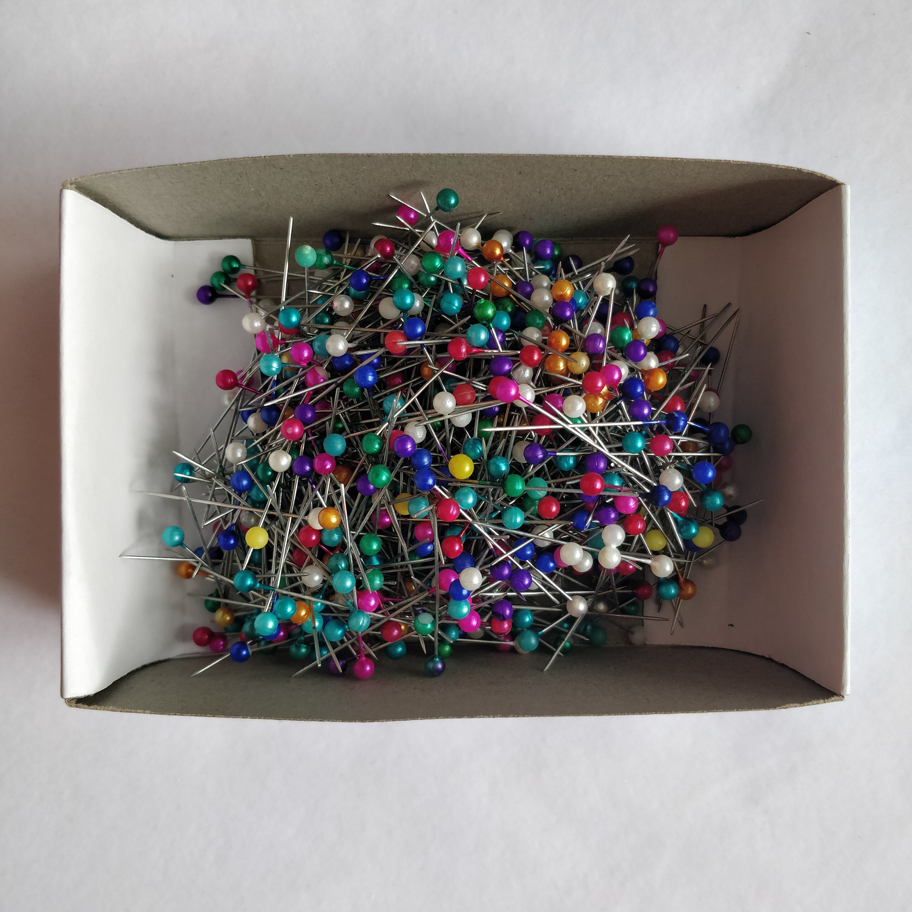 白色盘珠针定位大头珠针串珠服装装饰700根一盒针