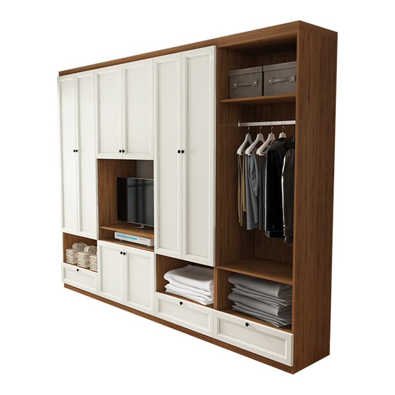 衣柜北欧组合电视柜一体卧室影视多功能主卧组合柜衣柜