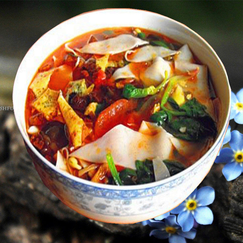 面片西北甘肃特产旗花天水水面宝宝方便面白面面条