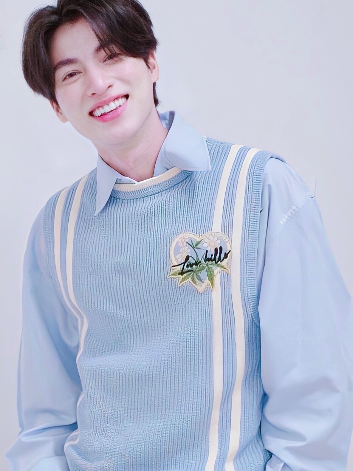 mewgulf同款蓝色衬衫春秋2021新款内搭设计小众毛衣