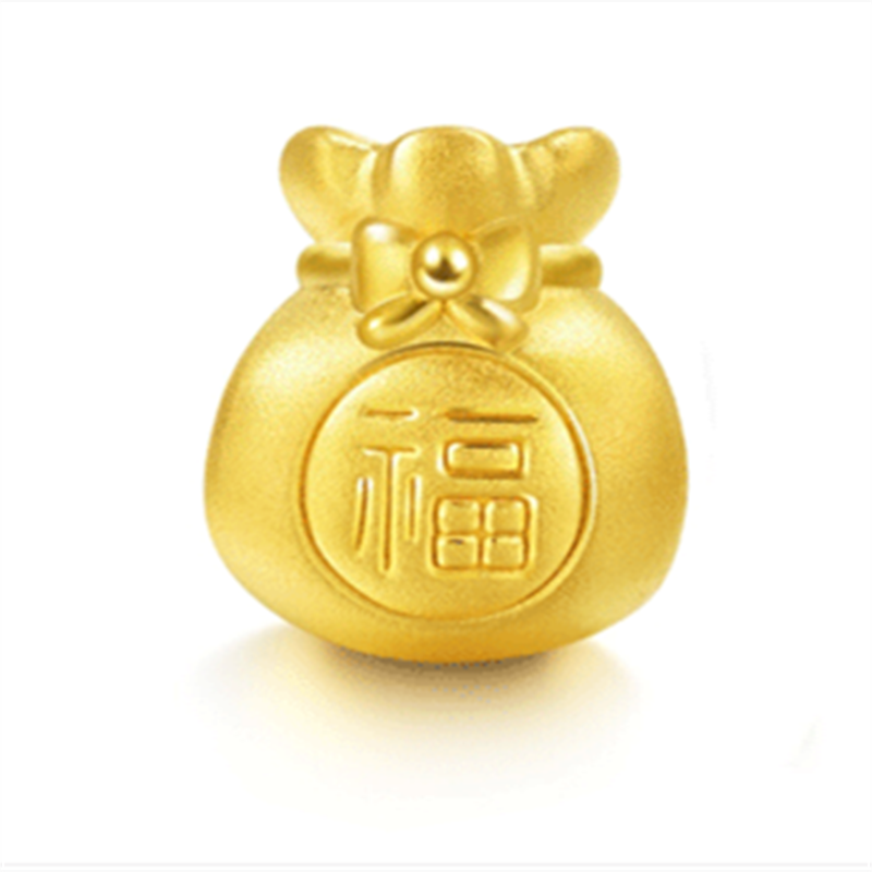 七夕情人节送礼足金3d硬金黄金福袋袋子招财手饰