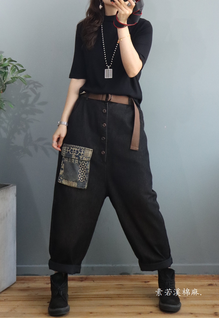 个性时尚夹棉加厚牛仔垮裤女2020冬季新款宽松牛仔裤