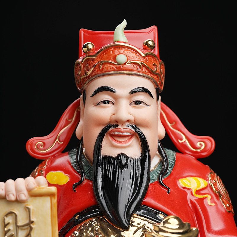 财神到戴玉堂陶瓷摆件财神爷神像供奉财神佛像家用摆件