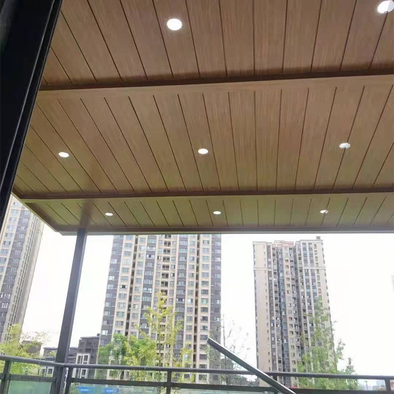 吊顶福格斯全屋定制木纹铝扣板长条型天花板阳台阳光房扣板模块