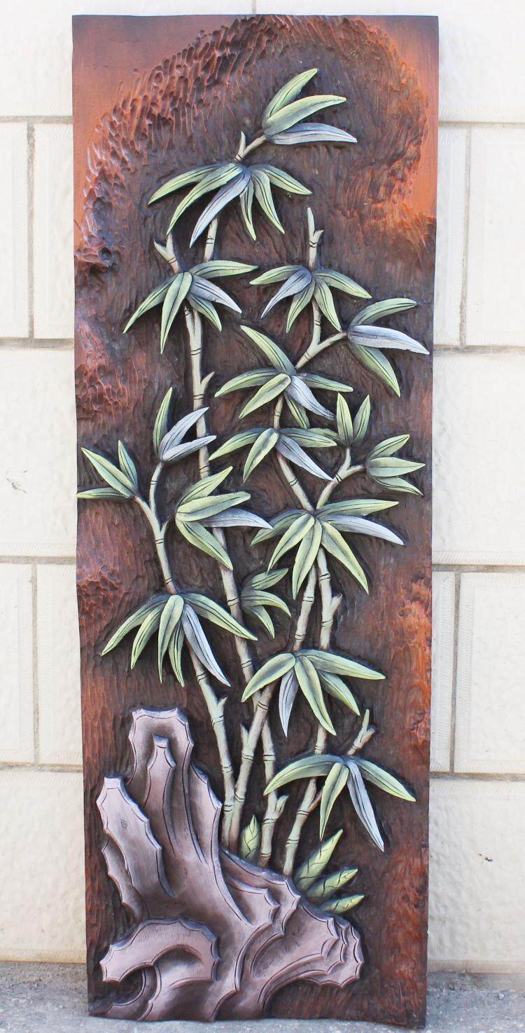 家居新款植物工艺品丽江特色木雕雕刻挂件梅兰竹菊木雕