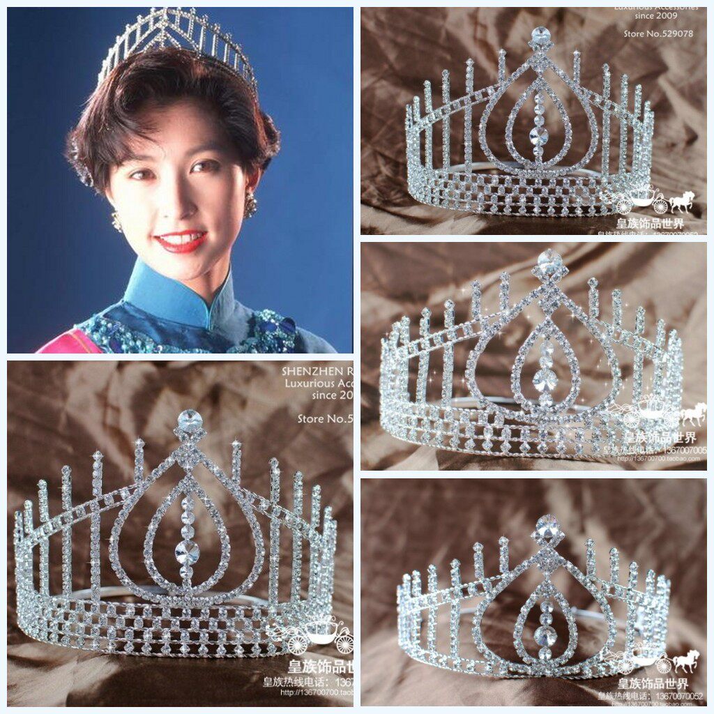 皇族香港小姐冠亚季军大中小皇冠权杖儿童水钻发饰
