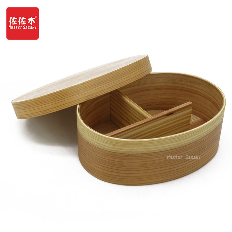 曲柳木日式和风木质便当盒/饭盒春游便携餐具日本料理点心饭团 - 佐佐