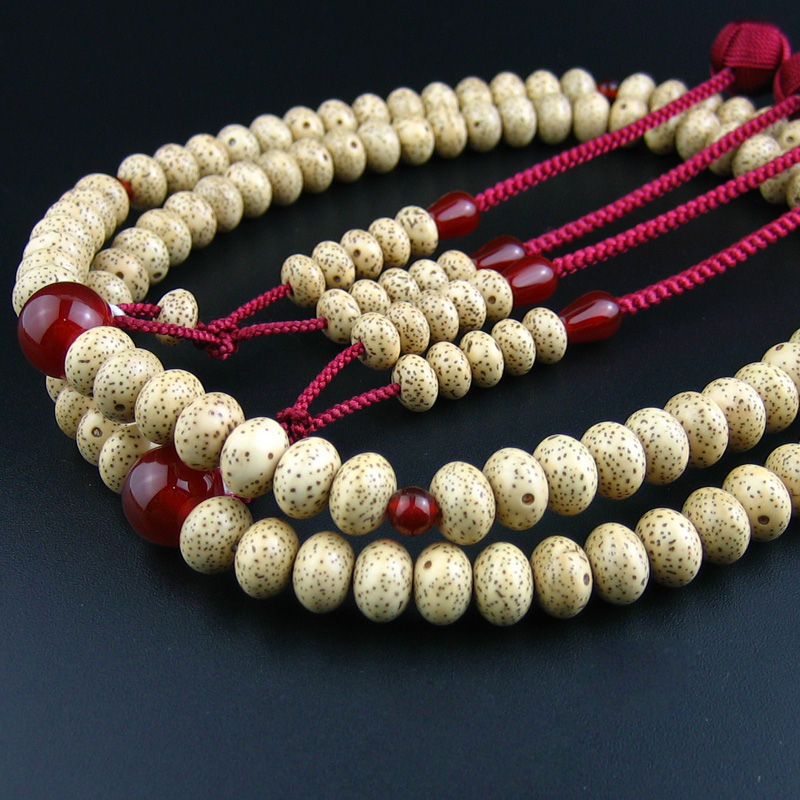 日本真言宗唐念珠星月菩提提子扁珠玛瑙双佛头佛珠