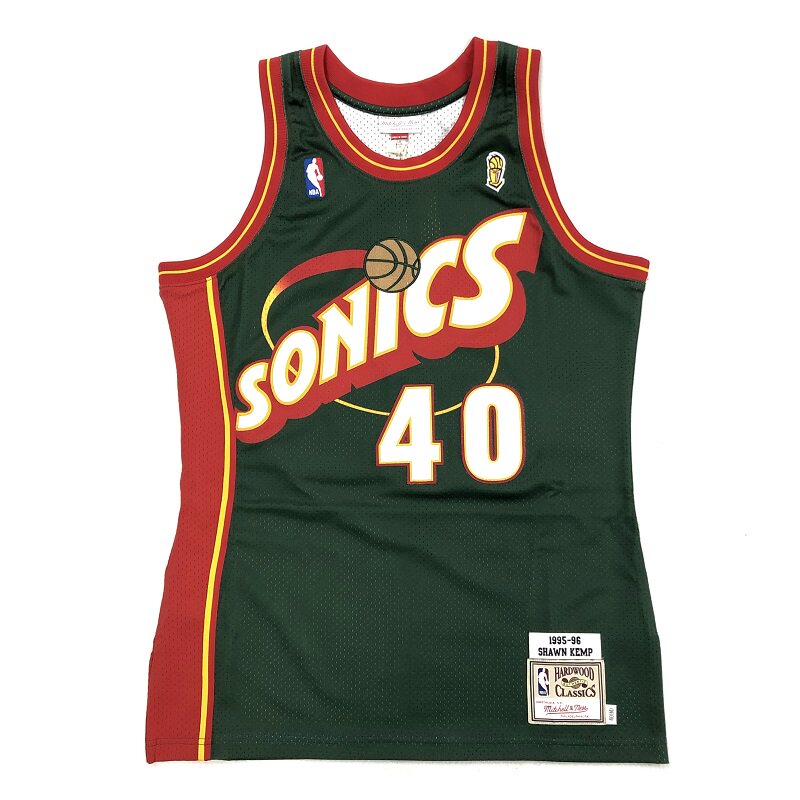 mitchellnessmn坎普9596赛季超音速队客场总决赛球员版au球衣