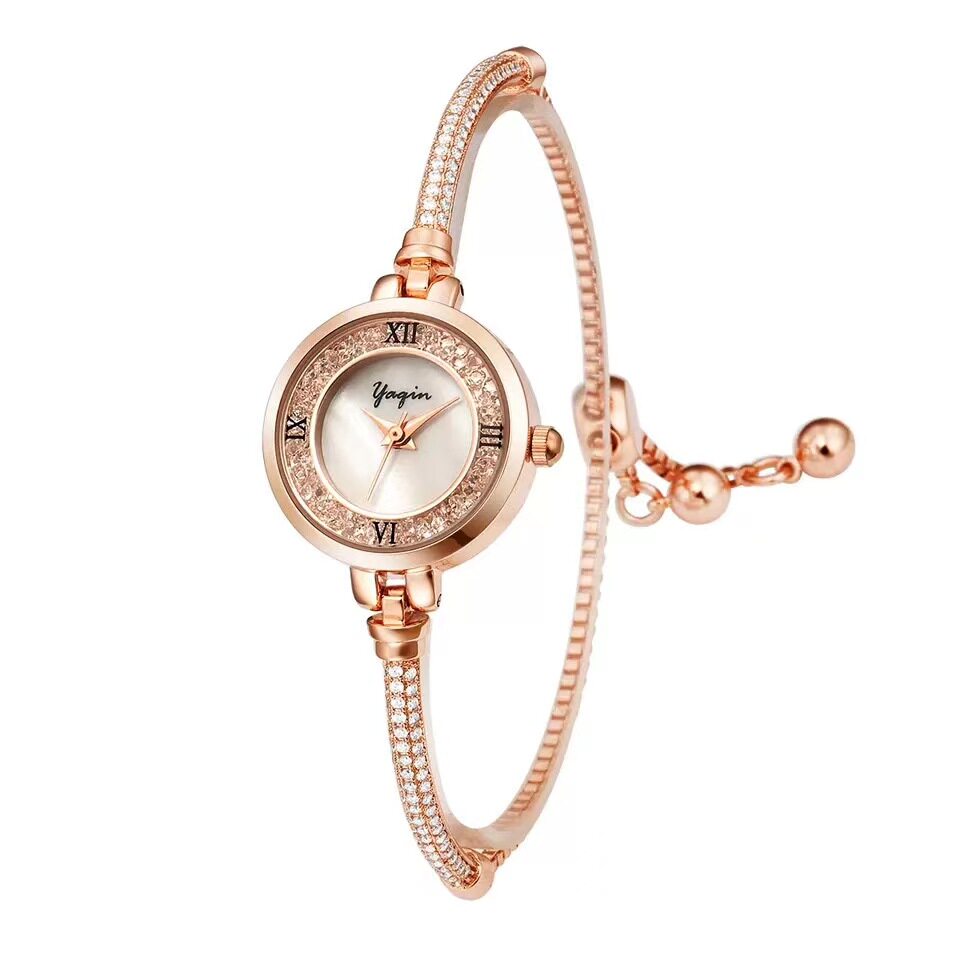 正品雅琴手表手链时尚水钻细带小盘女士腕表国产腕表