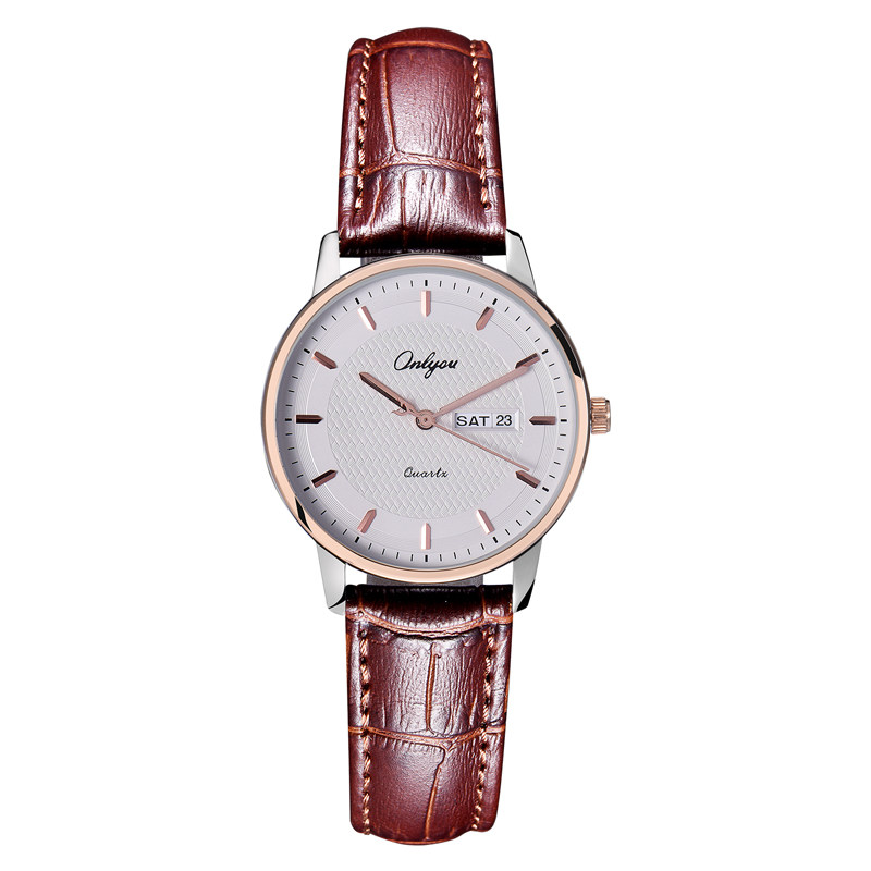 奥利妮正品女款时尚真皮带女生表女款正品省5元