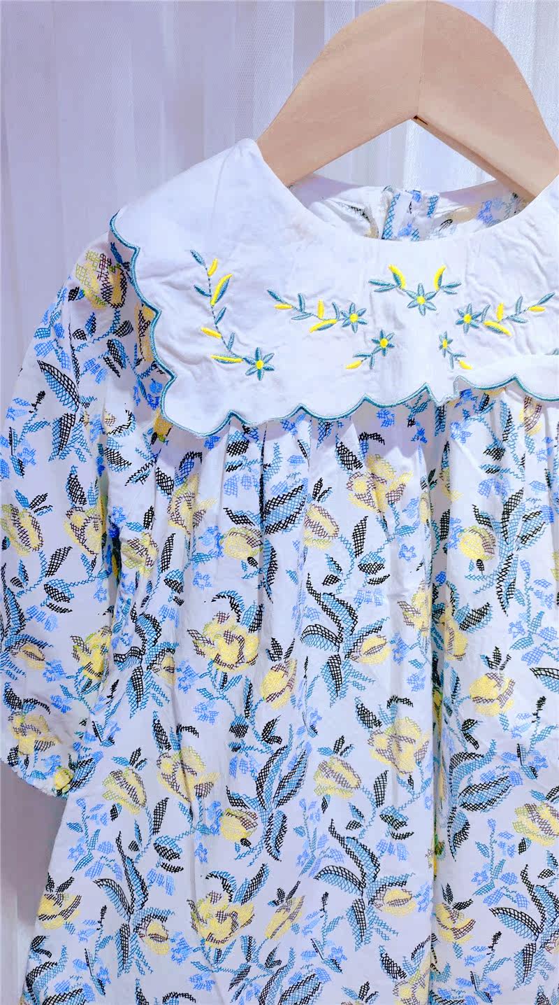 2021春秋新款宝宝长袖碎花洋气韩版棉布裙包邮连衣裙