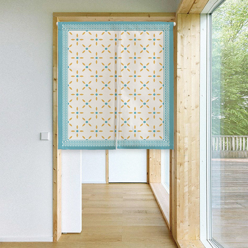 美式挂帘隔断厨房布艺装饰布装饰家用格子半帘门帘