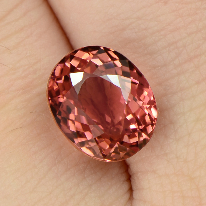 碧玺特价553克拉天然巴西全净橙红裸石戒面戒指其他