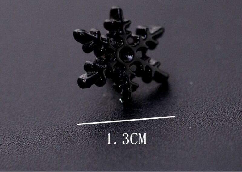 冬日圣诞节男女女士黑色雪绒花领针胸针婚礼节庆领针