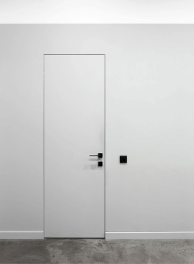 网红极简暗门窄边铝木卧室门隐形门