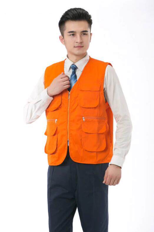 定制马甲工作服男工工装春秋摄影记者多口口袋背心
