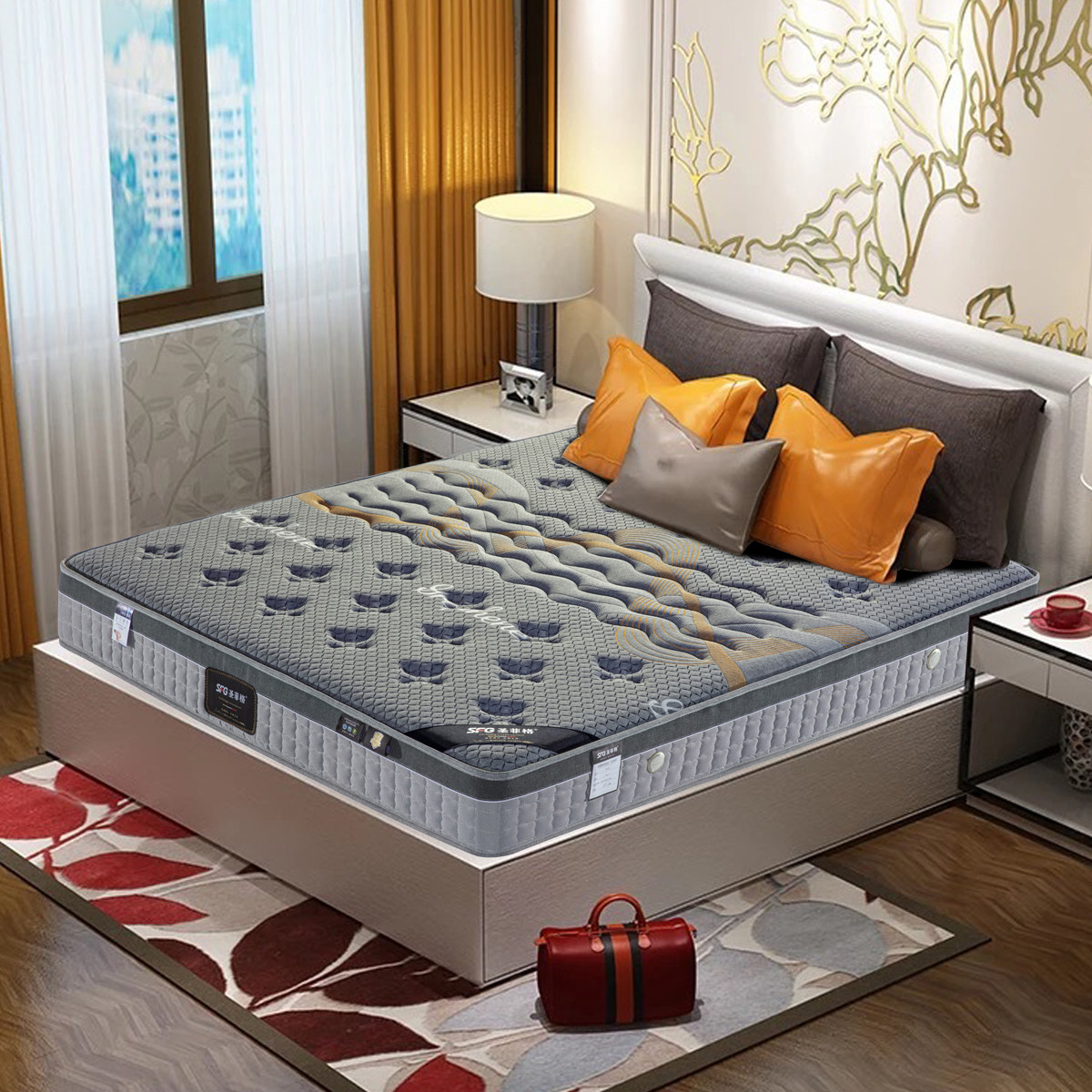 圣菲定制2m1双人品牌床垫菲格椰棕弹簧独立弹簧床垫