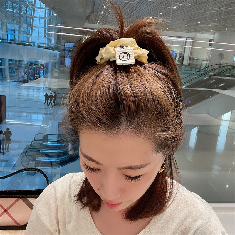韩国东大门彩色笑脸大肠发圈少女丸子头绳ins发饰