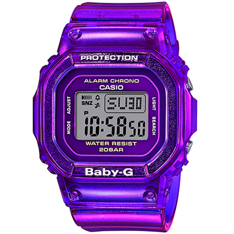 表弟卡西欧babyg2021年夏日炫彩冰川透明小方方块日韩腕表
