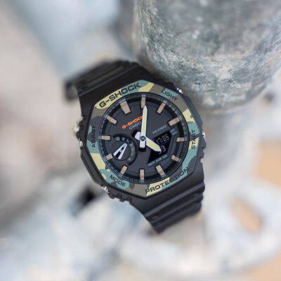 表弟卡西欧gshock迷彩军事超薄表盘棱角防水运动日韩腕表